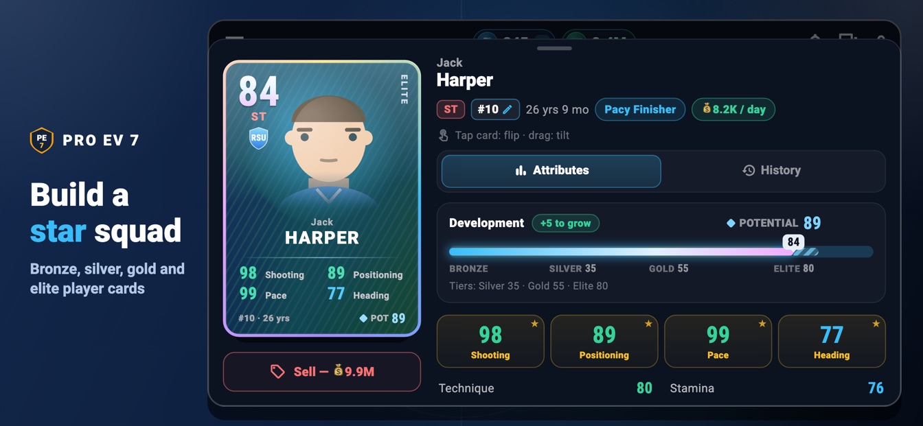 PRO EV 7 squad — collection cards